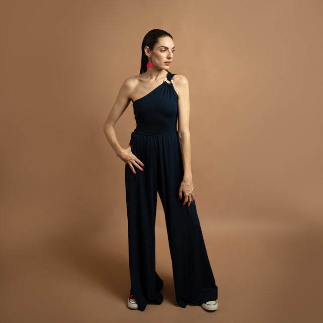 Carolina - One-Shoulder Jumpsuit with Mother-of-Pearl Detail
