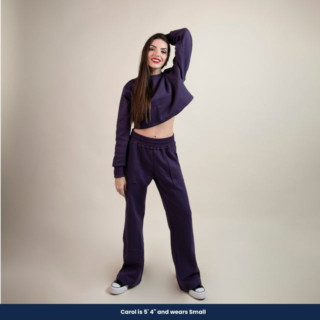 Ana - Cropped Sweatshirt and Sweatpants (Two-piece set)