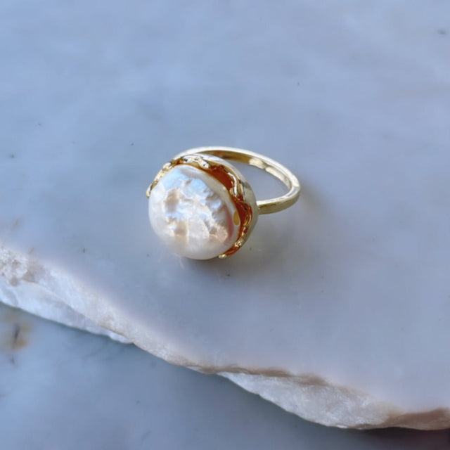 Pearl Tab Ring