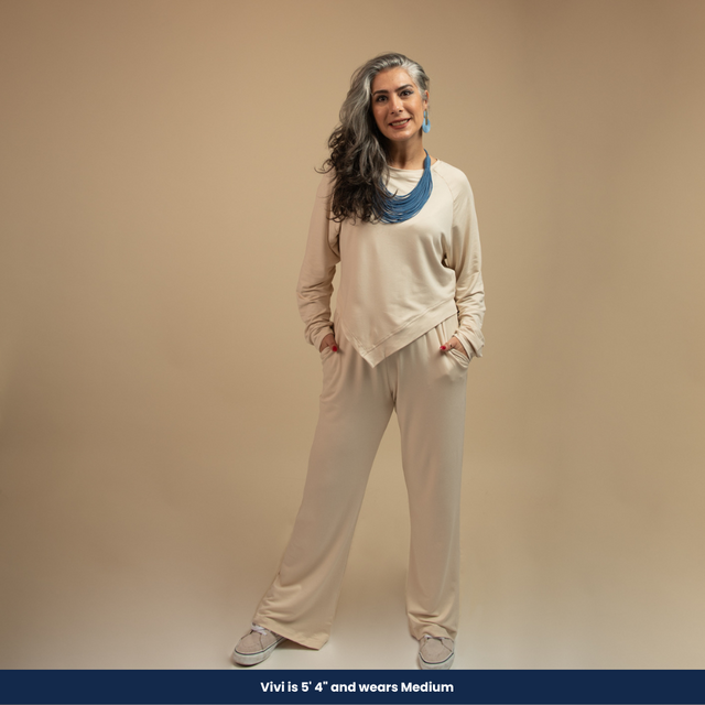 Fernanda - Long-sleeve top and Wide-leg pants (Two-piece set)