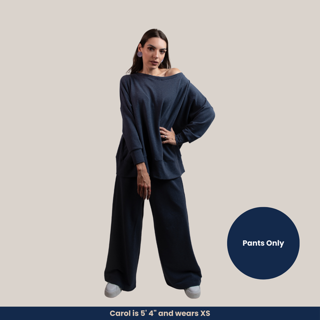 Maya - Soft Bamboo French Terry Wide-Leg Pants