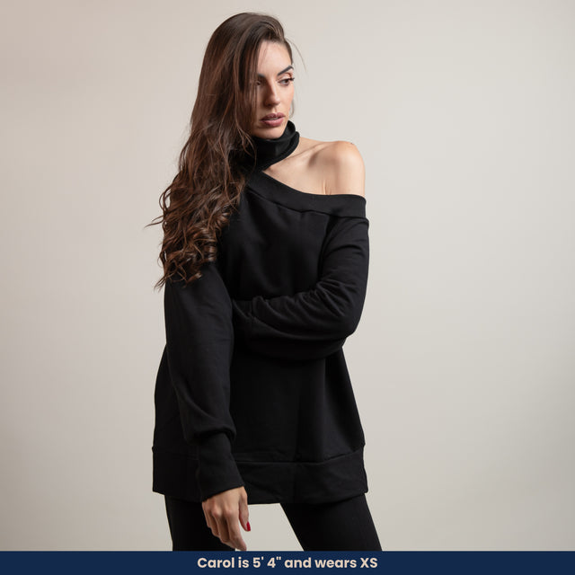 Mel - Soft Fleece Off-Shoulder Top