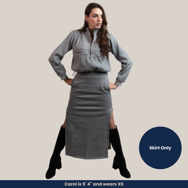 Victoria - Soft Fleece Long-Length Pencil Skirt